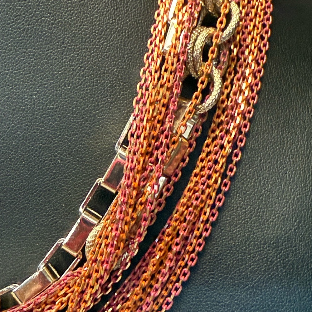 Chico's Gold and Red Multi-Strand Necklace - Picture 2 of 5